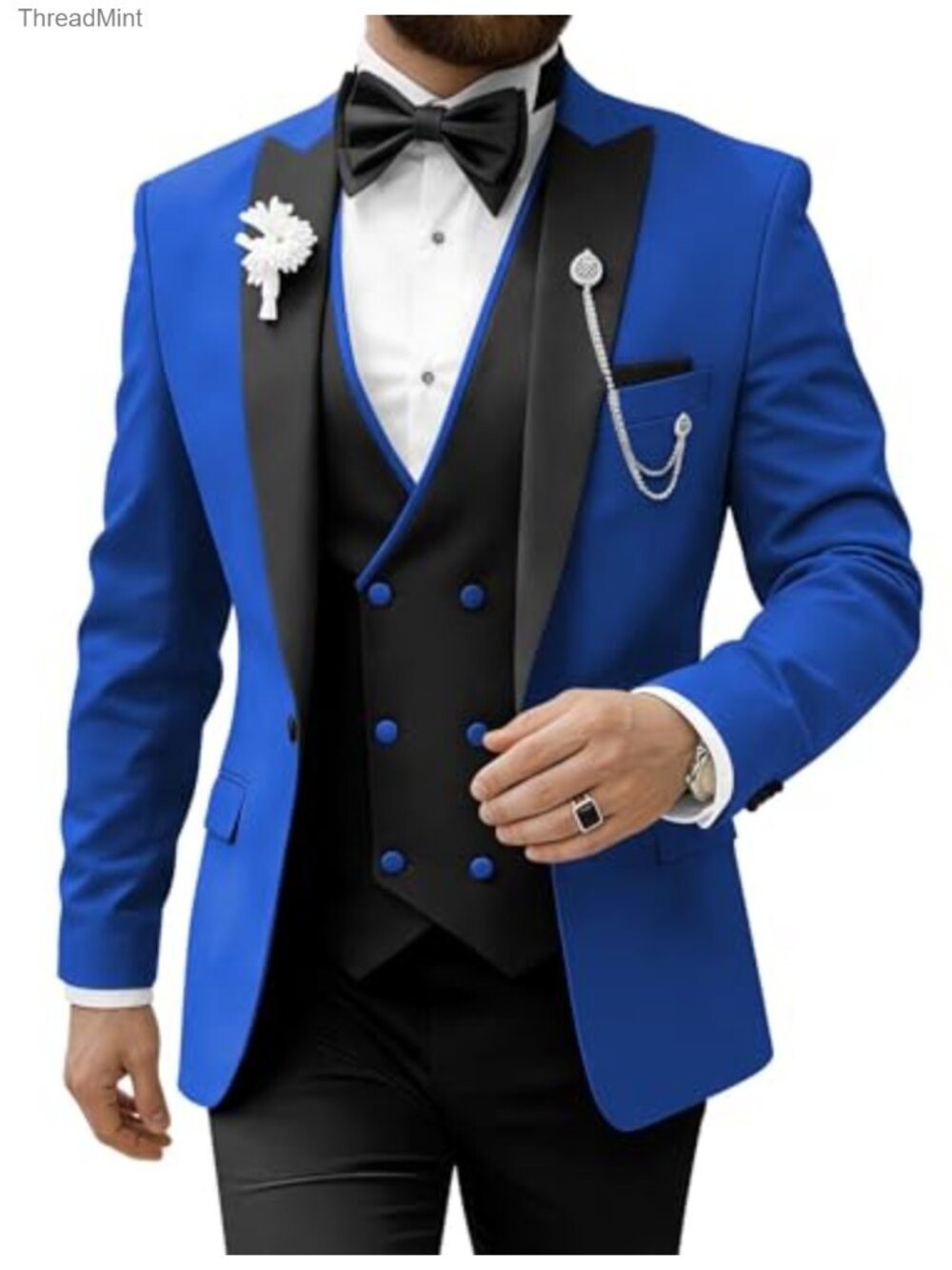 Men's 3 Piece Slim Fit Suit Set Tuxedo Wedding Formal Business